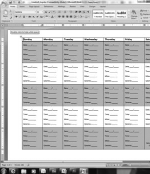 Treadmill Workout Log
